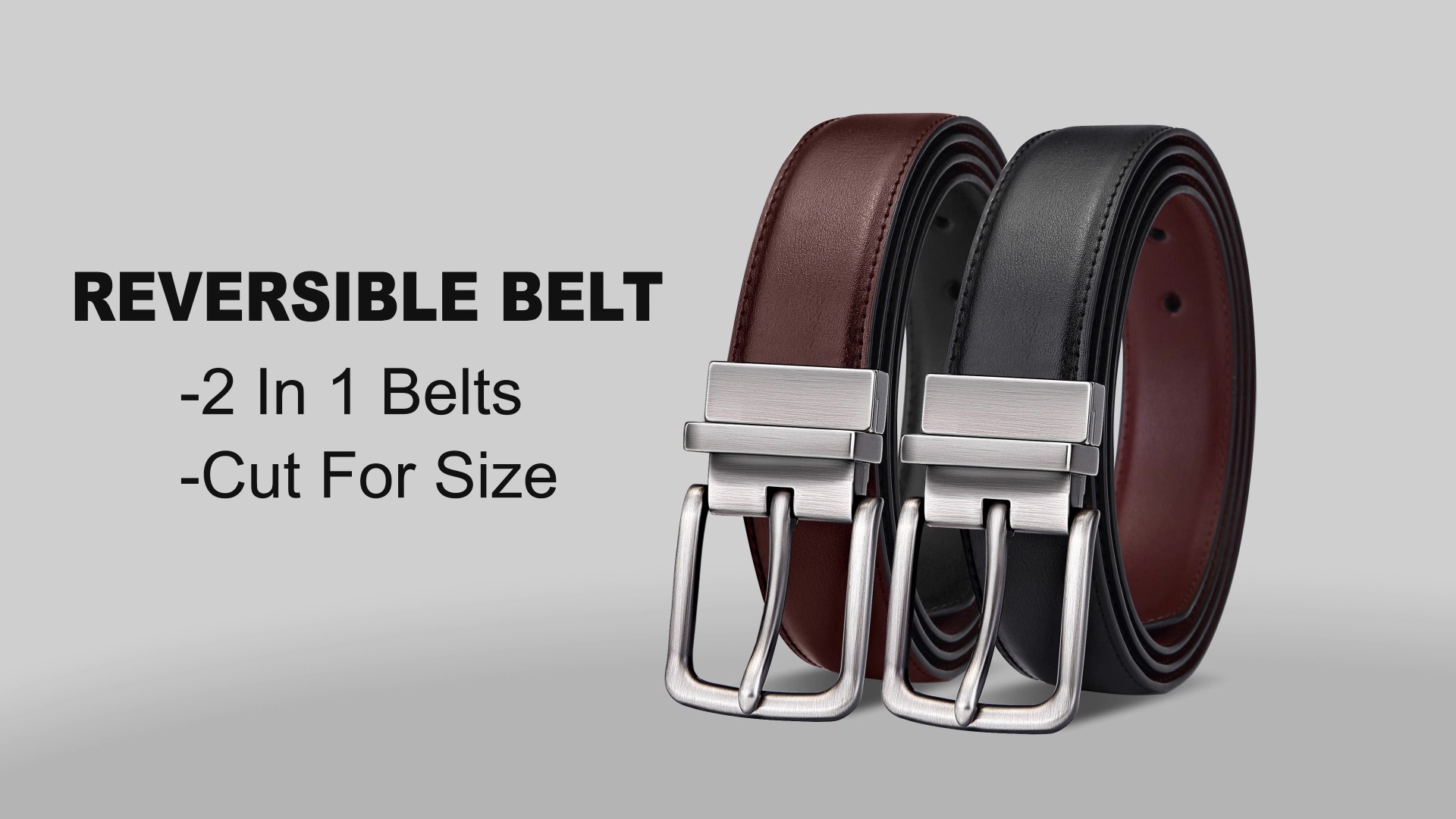 BULLIANT Men's Belt,Reversible Belt Adjustable For Gift Men
